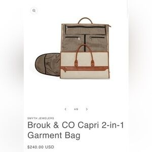 NEW Brouk & Co 2 in 1 garment / travel bag / duffle bag / canvas/tote bag /gym